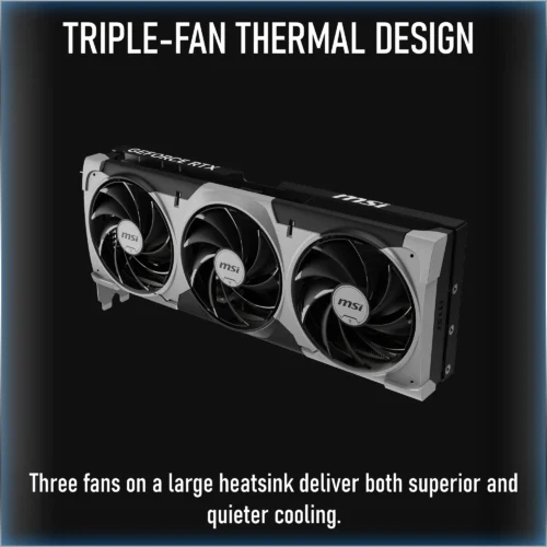 MSI GeForce RTX 5060 8GB Ventus 3X OC 128-bit Graphics Card With Triple-Fan Cooling, DLSS 4, Ray Tracing, And PCIe 5 Interface, 2550 MHz Extreme Performance, 3840 CUDA® CORES  | 1 YEAR WARRANTY - Image 2