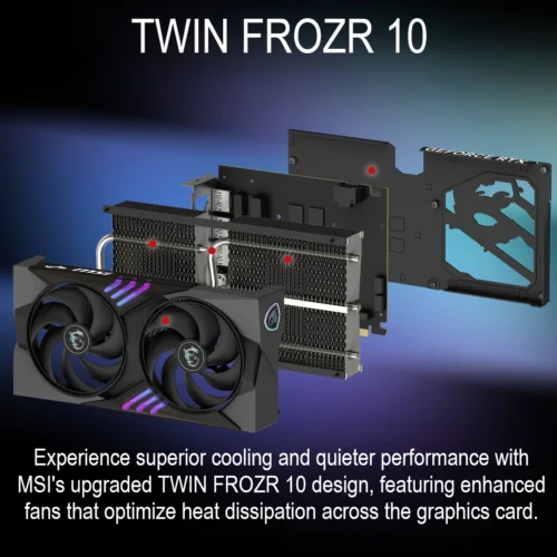 MSI GeForce RTX 5060 Ti 8GB GAMING OC GDDR7 Graphics Card With 2662MHz Boost, DLSS 4, Twin Frozr 10 Cooling, ATX 3.1 Support, And 128-Bit Bus | 1 YEAR WARRANTY - Image 2
