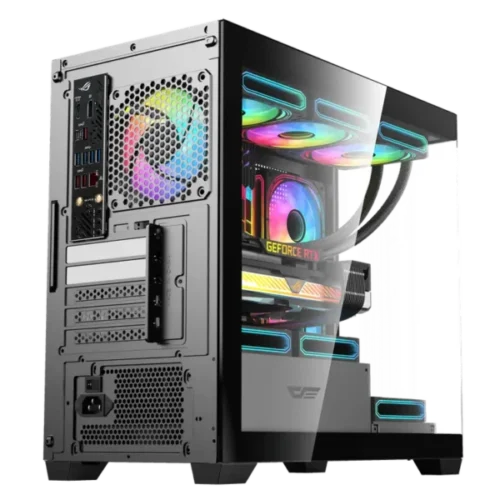 DarkFlash DS900M M-ATX PC Case, With 3 ARGB Fans, BLACK - Image 6