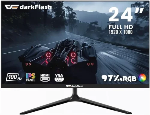 Darkflash G243FW 24″ IPS, FHD 100Hz Gaming Monitor/Office Monitor, Clear Vision Processor, Eye Care Technology, CDC Dimming Technology, Built-In HDMI & VGA Port Monitor