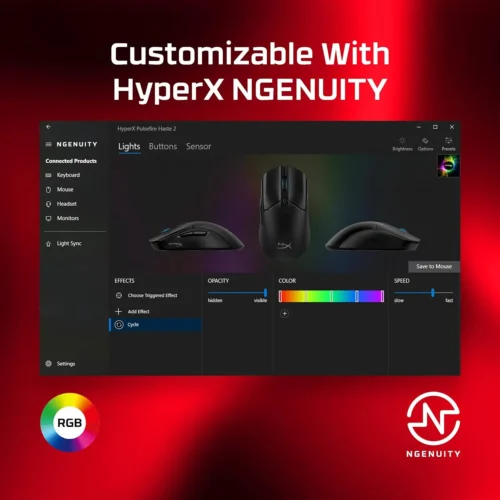 HyperX Pulsefire Haste 2 – Wired Gaming Mouse – Black - Image 4