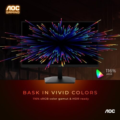AOC 24G15 Gaming Monitor 24 inch FHD (1920X1080) 185Hz 1ms , 3-Sided Frameless VA panel , Adaptive-Sync , HDR10 Ready , 116% sRGB Wide Color Gamut – BLACK - Image 11