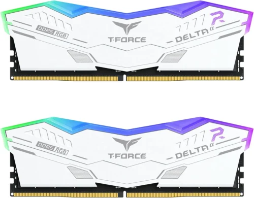 TEAMGROUP T-FORCE DELTA Alpha RGB DDR5 Ram 32GB Kit (2x16GB) 5600MHz CL40 1.2V AMD Expo Compatible Desktop Memory Module Ram – White