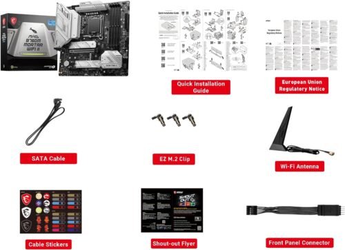 MSI MAG B760M Mortar WiFi II Gaming Motherboard (Supports 12th/13th/14th Gen Intel Processors, LGA 1700, DDR5, PCIe 5.0, M.2, 2.5Gbps LAN, USB 3.2 Gen2, Wi-Fi 6E, mATX) - Image 3