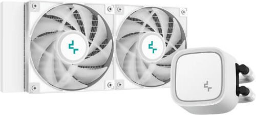 Deepcool LE520 aRGB AIO Liquid CPU Cooler, 240mm Radiator, 2x High-Performance aRGB Fans, 500~2250 RPM Fan Speed, 85.85 CFM Fan Airflow, Hydro Bearing Type, White - Image 2