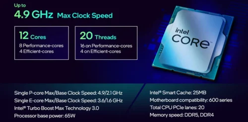 Intel Core i7-12700F – CPU Core i7 12th Gen Alder Lake 12-Core (8P+4E) 2.1 GHz LGA 1700 65W Desktop Processor –  TRAY | 1 YEAR WARRANTY - Image 2