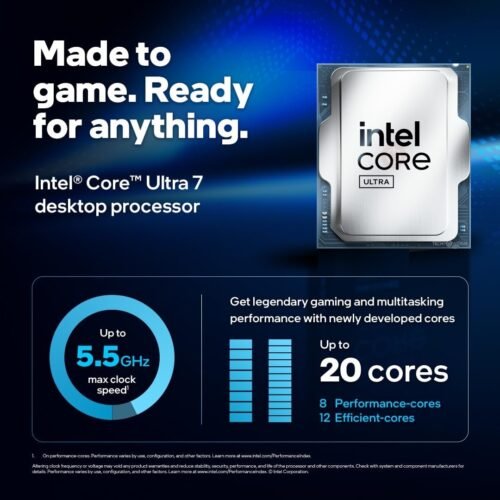 CPU Intel Core Ultra 7 265KF – Core Ultra 7 (Series 2) Arrow Lake 20-Core (8P+12E)up to 5.5 GHz , LGA 1851, 125W Desktop Processor – None Integrated Graphics – BOX | 1 YEAR WARRANTY - Image 4