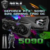 MSI GeForce RTX 5090 32G GAMING TRIO OC Graphics Card – 512-bit 32GB GDDR7, 2497 MHz Extreme,  NVIDIA Blackwell Architecture, DLSS 4, 28Gbps, TRI FROZR 4 Cooling, 575W, HDMI 2.1b, DisplayPort 2.1b, PCIe 5.0, 1000W PSU Required | BLACK  | 1 YEAR WARRANTY