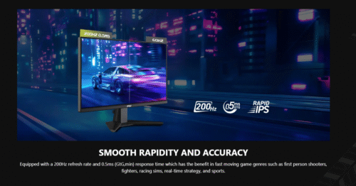 MSI MAG 244F 24″ FHD 200Hz Rapid IPS Flat Gaming Monitor, 0.5ms Response, Adaptive Sync, HDR Ready, AI Vision, Anti-Flicker, HDMI/DP, VESA Mount, Less Blue Light - Image 4