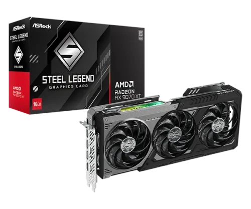 ASROCK AMD Radeon™ RX 9070 XT Steel Legend 16GB, BLACK