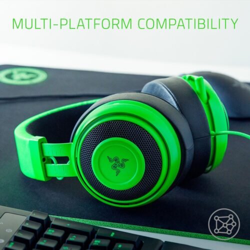 Razer Kraken Pro V2 Analog eSPORTS Gaming Headset – Retractable Microphone –  50 mm Razer Custom Tuned Drivers – 3.5 mm Jack – for PC, Xbox One and PlayStation 4 | GREEN - Image 2