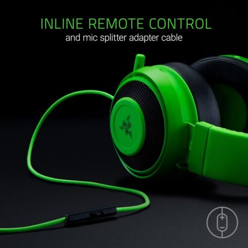 Razer Kraken Pro V2 Analog eSPORTS Gaming Headset – Retractable Microphone –  50 mm Razer Custom Tuned Drivers – 3.5 mm Jack – for PC, Xbox One and PlayStation 4 | GREEN - Image 3