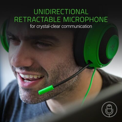 Razer Kraken Pro V2 Analog eSPORTS Gaming Headset – Retractable Microphone –  50 mm Razer Custom Tuned Drivers – 3.5 mm Jack – for PC, Xbox One and PlayStation 4 | GREEN - Image 4