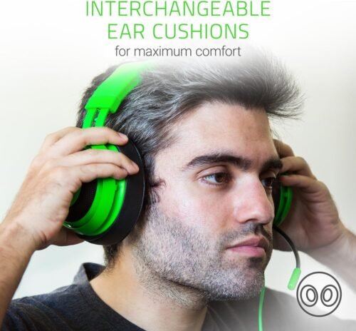 Razer Kraken Pro V2 Analog eSPORTS Gaming Headset – Retractable Microphone –  50 mm Razer Custom Tuned Drivers – 3.5 mm Jack – for PC, Xbox One and PlayStation 4 | GREEN - Image 5