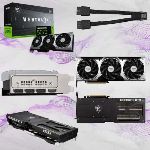 MSI GeForce RTX 5070 12G VENTUS 3X OC 192-bit Graphics Card With DLSS 4, 12GB GDDR7, PCIe Gen 5,  2557 Extreme Performance, TORX Fan 5.0, Triple-Fan Cooling, SFF Ready, Dual BIOS & Metal Backplate | 1 YEAR WARRANTY - Image 9