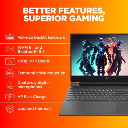 HP Victus Intel® Core™ i5-13420H | 16GB DDR4 RAM , 512GB NVMe™ SSD | RTX™ 4050 , 6GB | 15.6″ FHD IPS Display 144Hz | Backlit Keyboard | Windows 11 | Mica Silver 15-fa2701wm - Image 10