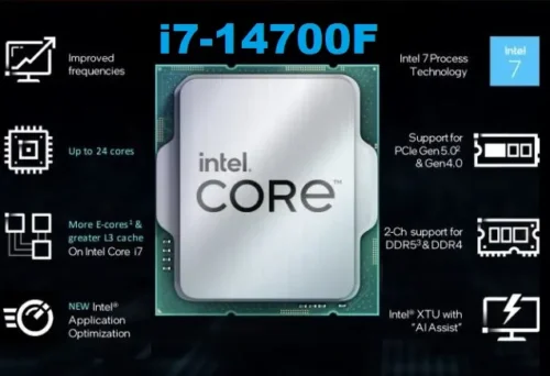 CPU Intel Core i7-14700F – Core i7 14th Gen Raptor Lake 20-Core (8P+12E) 28 threads , Up to 5.4 GHz Unlocked , 33MB Cache, LGA 1700 65W None Integrated Graphics Processor | TRAY | 1 YEAR WARRANTY - Image 6