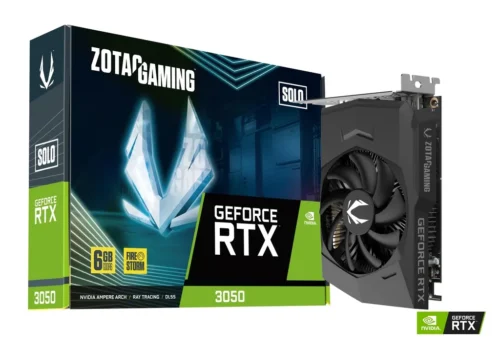 ZOTAC GAMING GeForce RTX 3050 6GB GDDR6 Solo – ONE FAN NVIDIA RTX 3050 – GDDR6 Graphics Memory – FireStorm Utility – 2nd Gen Ray Tracing Cores