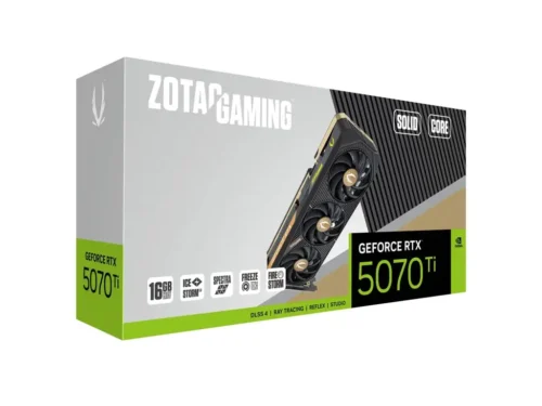 ZOTAC GAMING RTX 5070 Ti SOLID CORE – 16GB GDDR7, DLSS 4, IceStorm 3.0, Vapor Chamber, PCIe 5.0, RGB, Triple Fan, 12V-2×6, 2.5 Slot GPU for 4K Gaming & Creation | 1 YEAR WARRANTY - Image 9