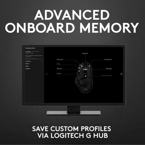 Logitech G502 HERO High Performance Wired Gaming Mouse, HERO 25K Sensor, 25,600 DPI, RGB, Adjustable Weights, 11 Programmable Buttons, On-Board Memory, PC / Mac - Image 2