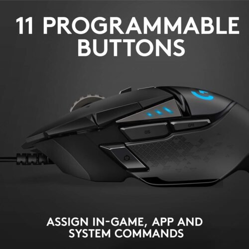 Logitech G502 HERO High Performance Wired Gaming Mouse, HERO 25K Sensor, 25,600 DPI, RGB, Adjustable Weights, 11 Programmable Buttons, On-Board Memory, PC / Mac - Image 7