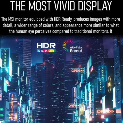 MSI MAG 274F 27-Inch FHD Rapid IPS Gaming Monitor – 200Hz Refresh Rate, 0.5ms Response Time, HDR Ready, AI Vision, Adaptive Sync, True 10-Bit Color Depth, Console & VRR Support, HDMI 2.0b, DP 1.2a, Tilt-Adjustable | - Image 7