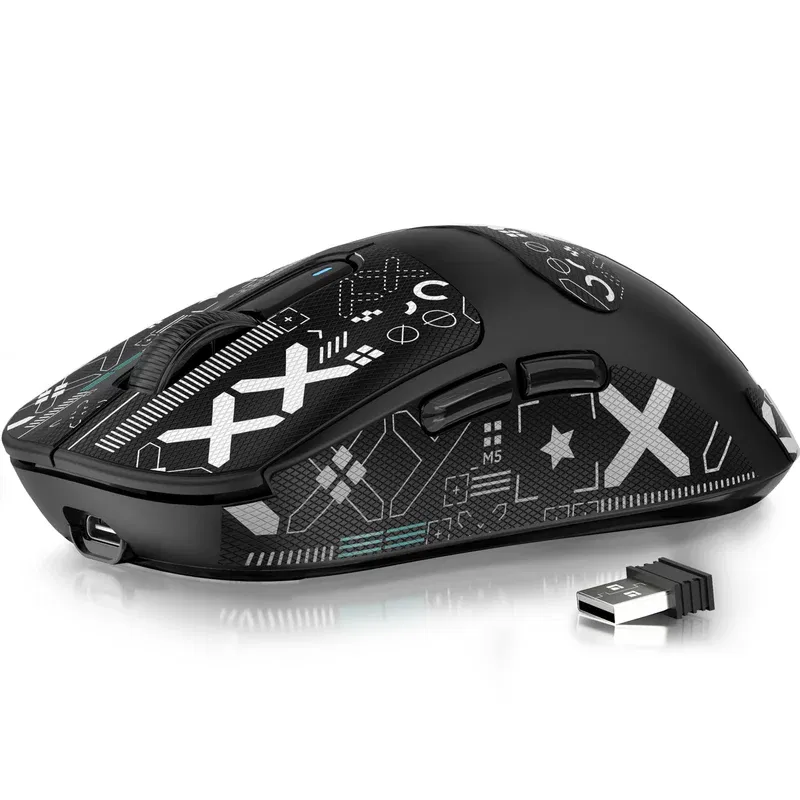 Attack Shark X3 49g Superlight Wireless Gaming Mouse – PAW3395 Sensor, 26K DPI, Tri-Mode (2.4G/Bluetooth/Wired), 1000Hz, 200-Hour Battery, TTC Encoder – Black Ergonomic - Image 4