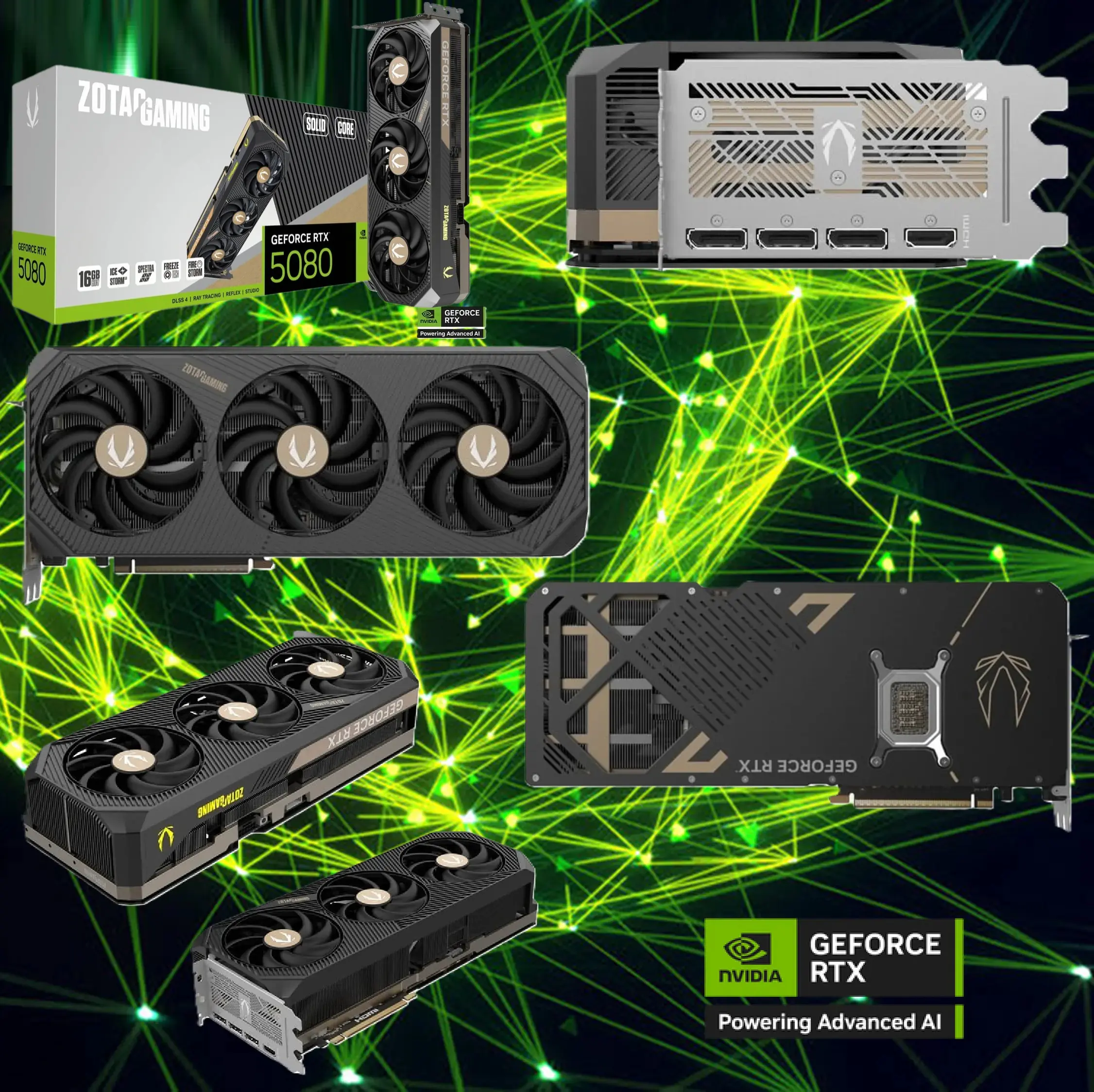 ZOTAC GAMING GeForce RTX 5080 SOLID CORE : 10,752 CUDA Cores, 16GB GDDR7 Memory, 2617 MHz Clock, IceStorm 3.0 Cooling, SPECTRA 2.0 RGB, and Advanced Cooling for Extreme Gaming Performance! | ZT-B50800D2-10P | 1 YEAR WARRANTY - Image 2