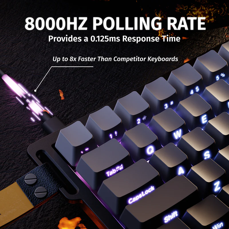 Attack Shark X68 HE Mechanical Keyboard – 66 Keys, Wired RGB, 8KHz Magnetic Switches, Rapid Trigger, Adjustable Actuation, RT/MT/DKS, Moon Night - Image 9