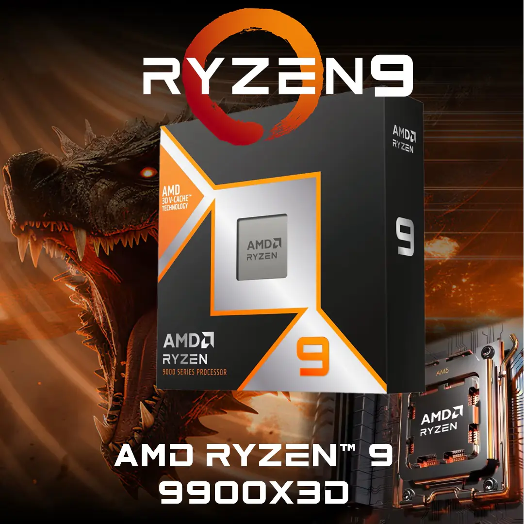 CPU AMD Ryzen™ 9 9900DX3 12-Core Granite Ridge Zen 5 9000 Series Processor With 5.5 GHz Boost, PCIe 5.0 DDR5 Support, Socket AM5 , AMD EXPO™ Memory Overclocking , AMD Radeon Graphics | BOXED | 1 YEAR WARRANTY