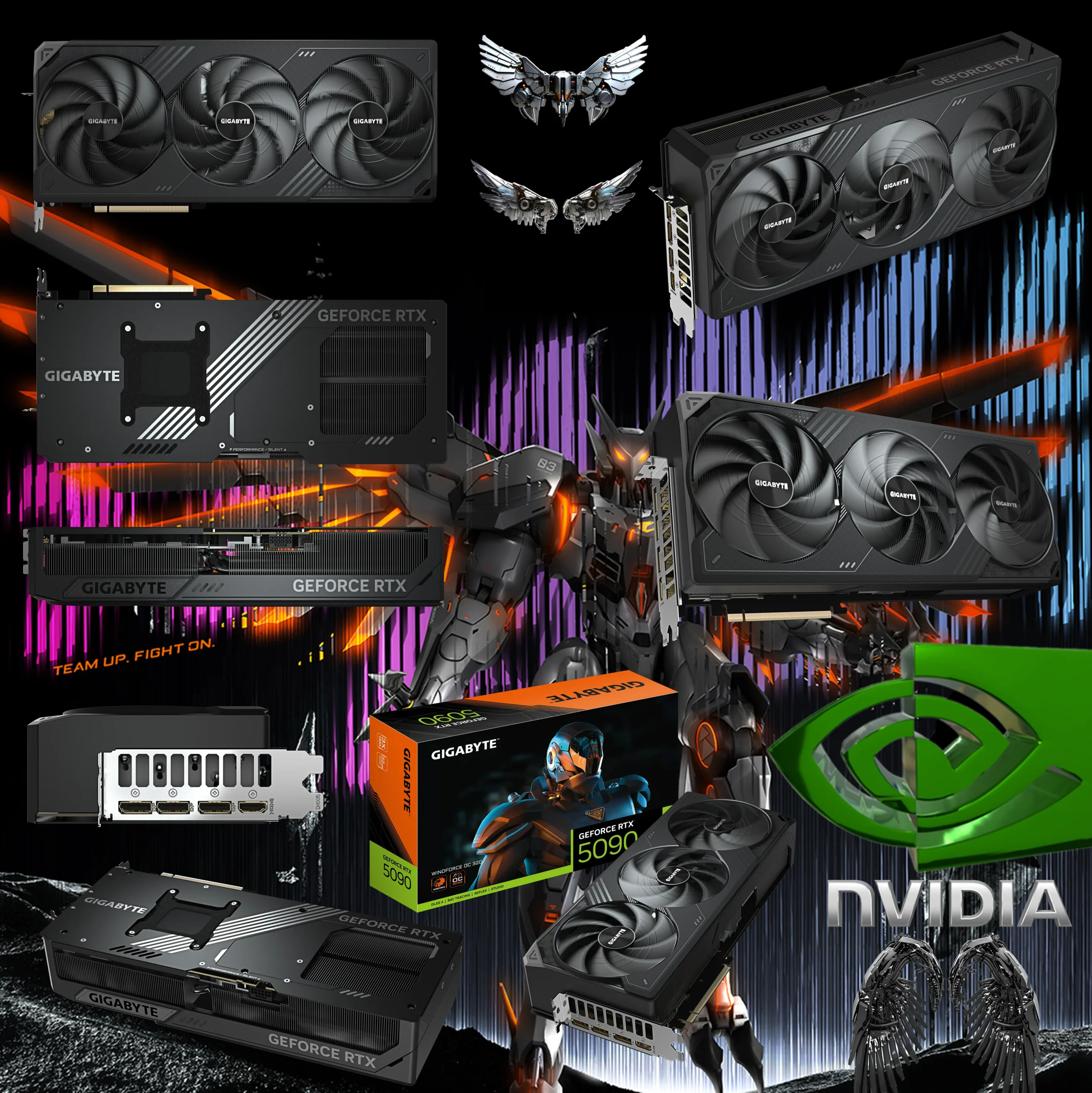 GIGABYTE GeForce RTX 5090 WINDFORCE OC 32G Graphics Card, 32GB 512-bit GDDR7, 2467MHzCore Clock , 21760 CUDA® Cores, DLSS 4, Ray Tracing, PCIe 5.0, Triple DisplayPort 2.1, HDMI 2.1 | BLACK | 1 YEAR WARRANTY - Image 4