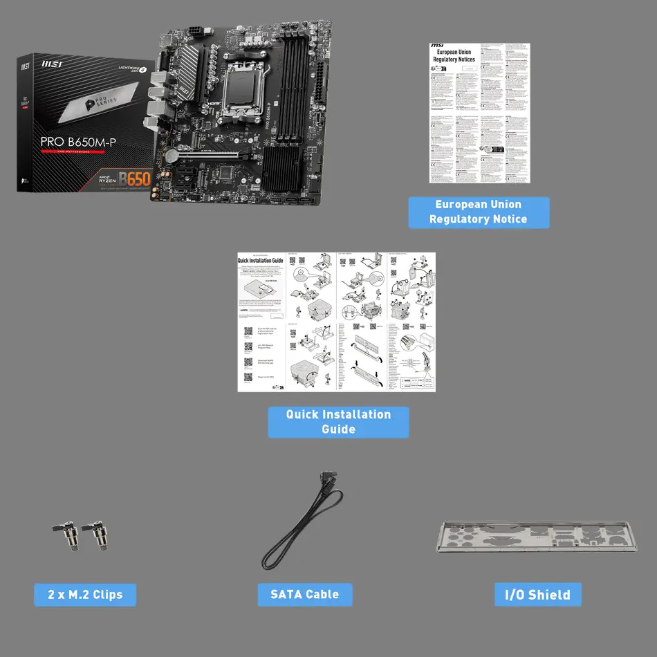 MSI PRO B650M-P ProSeries Motherboard (AMD Ryzen 9000/8000/7000 Series Processors, AM5, DDR5, PCIe 4.0, M.2, SATA 6Gb/s, USB 3.2 Gen 2, HDMI/DP, 2.5Gbps LAN, mATX) - Image 3