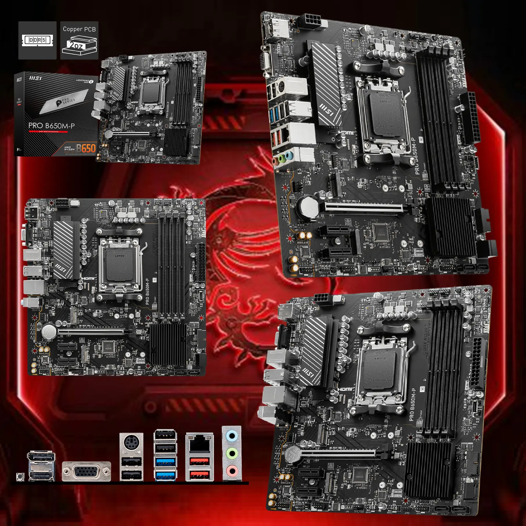 MSI PRO B650M-P ProSeries Motherboard (AMD Ryzen 9000/8000/7000 Series Processors, AM5, DDR5, PCIe 4.0, M.2, SATA 6Gb/s, USB 3.2 Gen 2, HDMI/DP, 2.5Gbps LAN, mATX) - Image 5