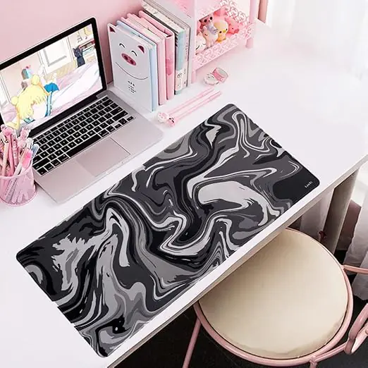 Hyde Nova Grey Marble XXL Mousepad 900×400×3mm – Smooth Speed Surface, Non-Slip Rubber Base, Stitched Edges, Easy-Clean Design for Gaming & Professional Desks - Image 2