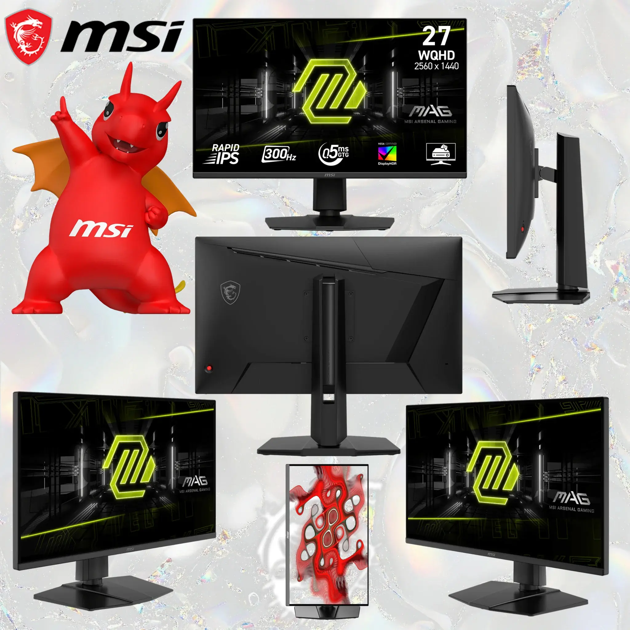 MSI MAG 275QPF X30 27-Inch Rapid IPS WQHD 2560X1440 Gaming Monitor 300Hz Refresh 0.5ms GtG DisplayHDR 400 Adaptive-Sync AI Vision 95% DCI-P3 Ergonomic Arsenal Design | 1 year WARRANTY - Image 5