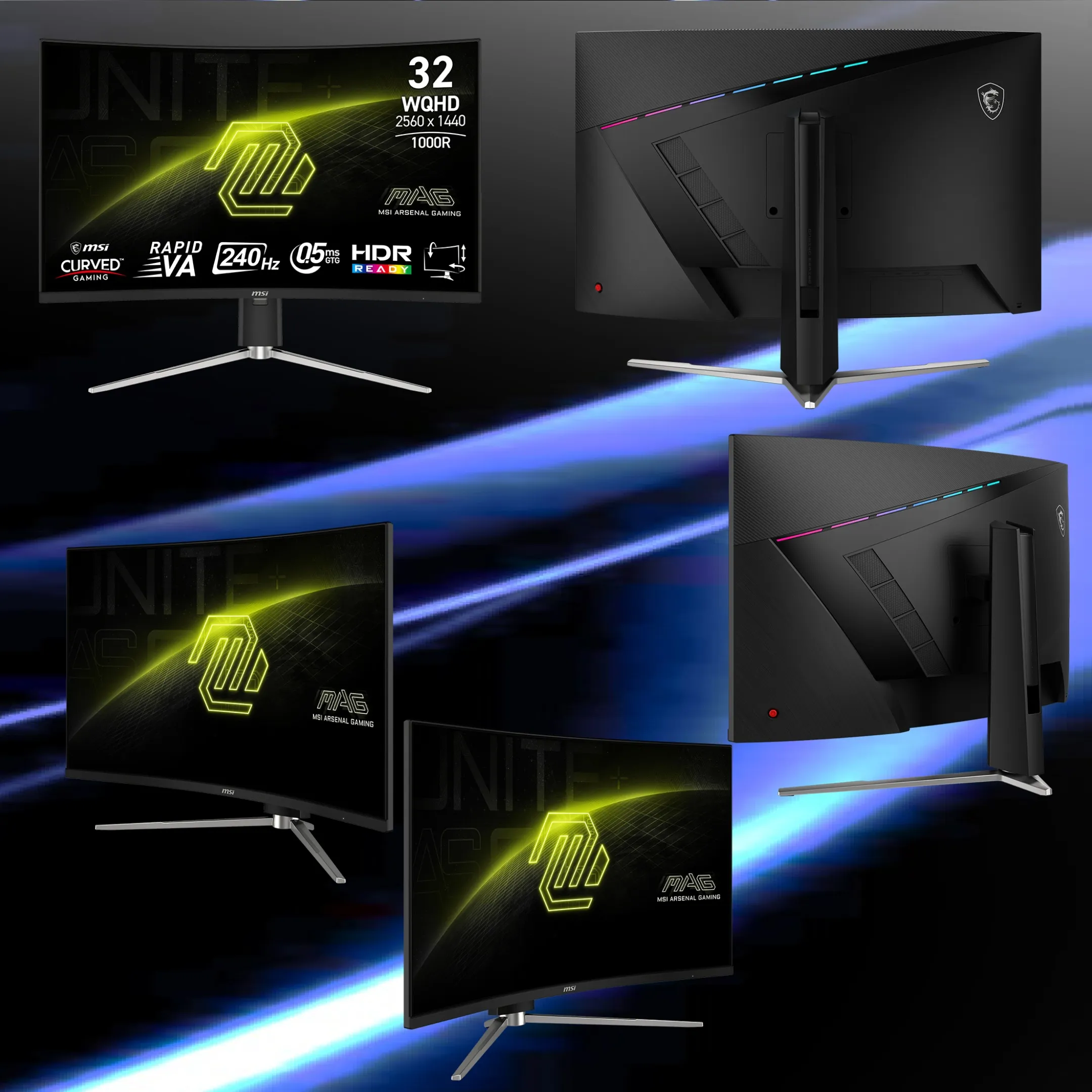 MSI MAG 325CQRXF E2 31.5″ WQHD 240Hz Curved Gaming Monitor ;(1000R) HDR Ready Rapid VA Panel 0.5ms GtG ; 2560 x 1440 (WQHD) High Resolution ; (1000R) Curved Display ; AI Vision ; Height/Tilt/Swivel Adjustability | 1 YEAR WARRANTY - Image 10