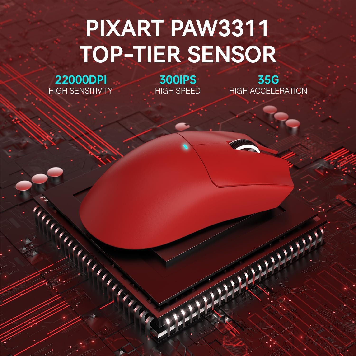 ATTACK SHARK X11 Tri-Mode Gaming Mouse with PAW3311 Sensor, 800–22000 DPI, 5 Programmable Buttons, RGB Charging Dock, Ultralight 62g Ergonomic Design, Wired/2.4G/Bluetooth - Image 9