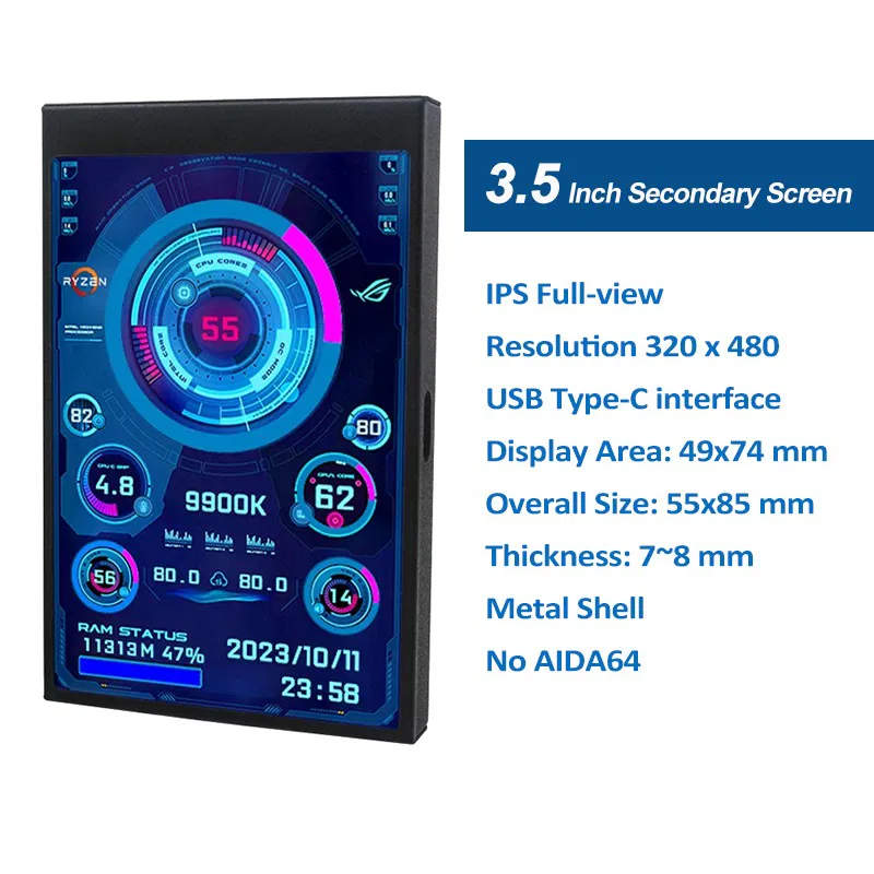 3.5″ PC Monitor Panel IPS Display | USB Type-C | CPU GPU RAM System Monitor | AIDA64 Ready - Image 4