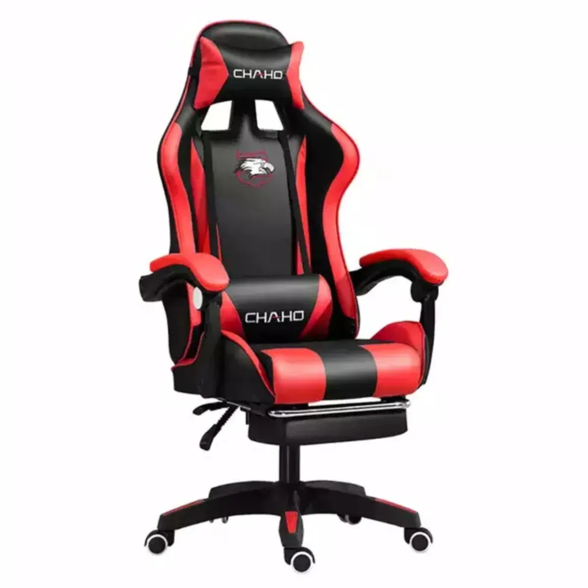 Chaho YT-055 Gaming Chair | High-Back Ergonomic Office Chair | Retractable Footrest | Adjustable Armrests | PU Leather | Headrest & Lumbar Support | Red - Image 5