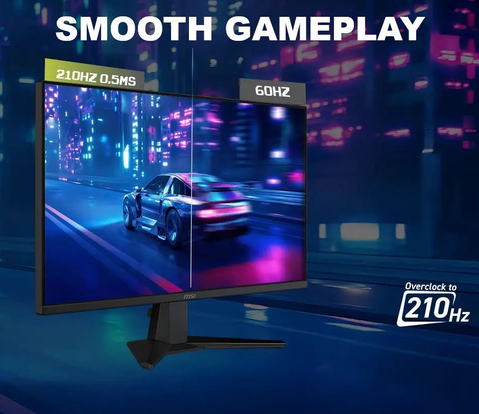 MSI MAG 275QF E21 WQHD 27-inch Rapid IPS Monitor , 210Hz(OC) 0.5ms (GtG, Min.) , DisplayHDR 400, AI Vision, Console Mode, AI Crosshair , Adaptive-Sync, Wide Color Gamut | BLACK - Image 5