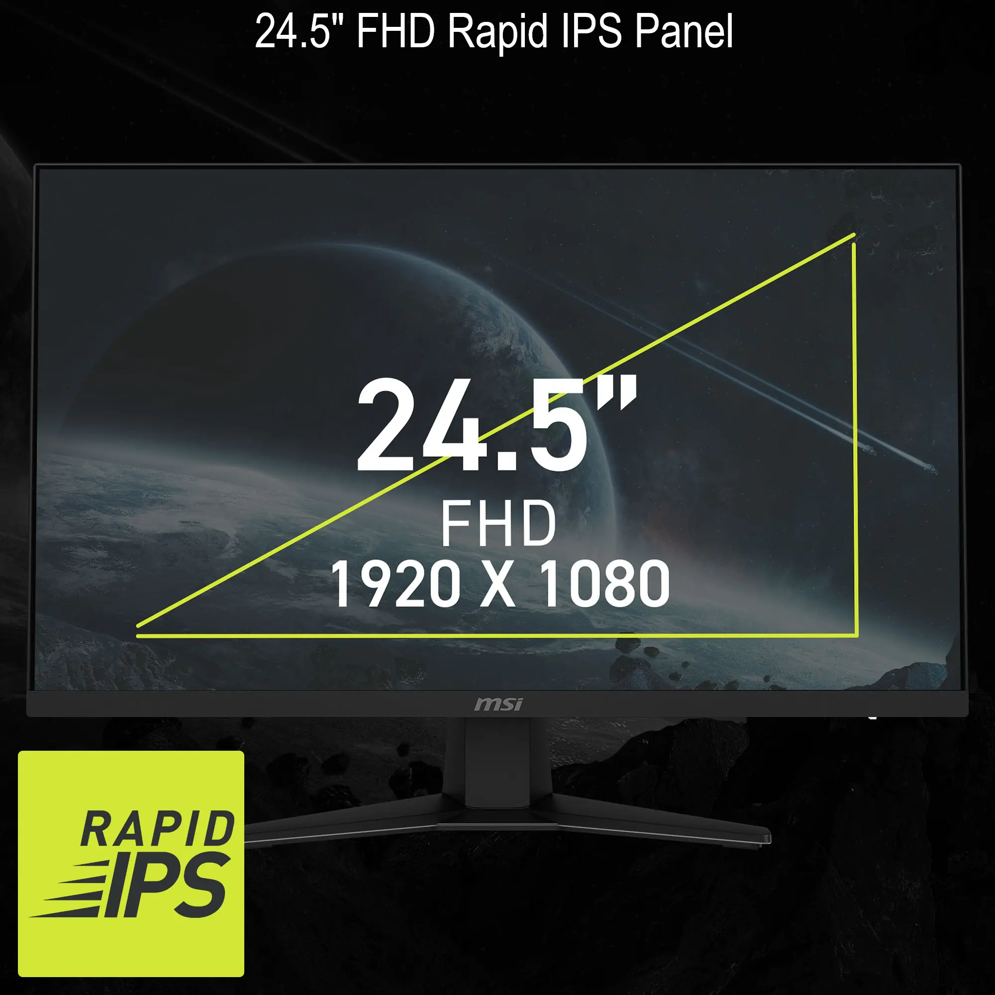 MSI MAG 255F E20 24.5″ FHD Gaming Monitor With 200Hz Rapid IPS, 0.5ms Response, HDR Ready, Adaptive Sync, HDMI 2.0b, DisplayPort, Anti-Flicker, Tilt Stand, VESA Mount | Metallic Black - Image 4