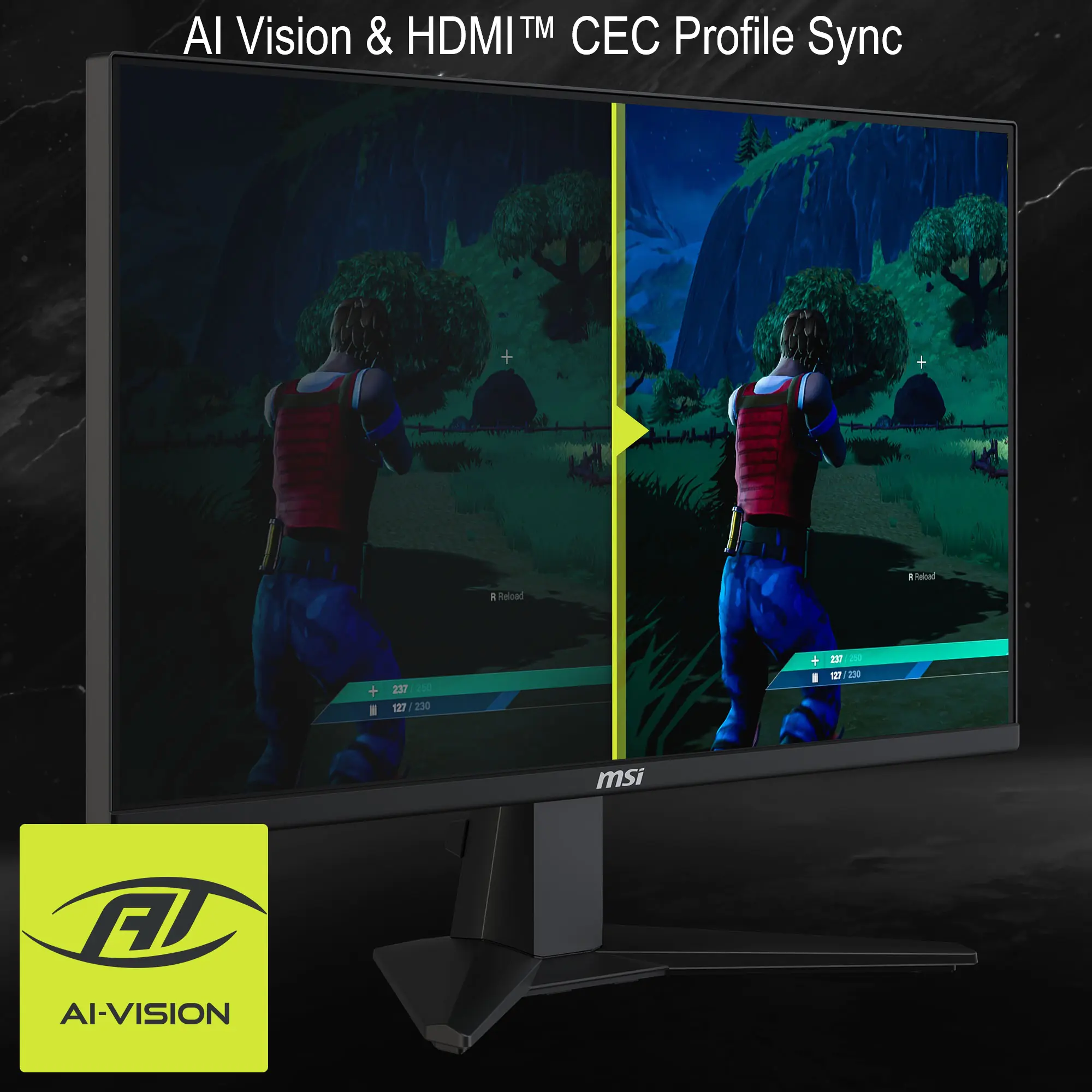 MSI MAG 255F E20 24.5″ FHD Gaming Monitor With 200Hz Rapid IPS, 0.5ms Response, HDR Ready, Adaptive Sync, HDMI 2.0b, DisplayPort, Anti-Flicker, Tilt Stand, VESA Mount | Metallic Black - Image 6