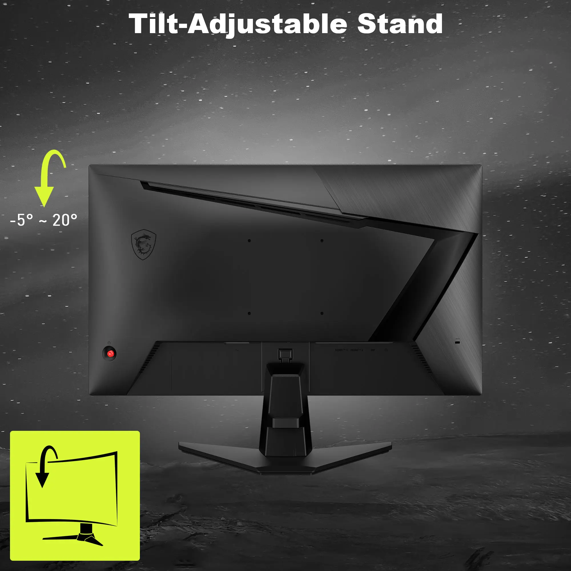 MSI MAG 255F E20 24.5″ FHD Gaming Monitor With 200Hz Rapid IPS, 0.5ms Response, HDR Ready, Adaptive Sync, HDMI 2.0b, DisplayPort, Anti-Flicker, Tilt Stand, VESA Mount | Metallic Black - Image 10