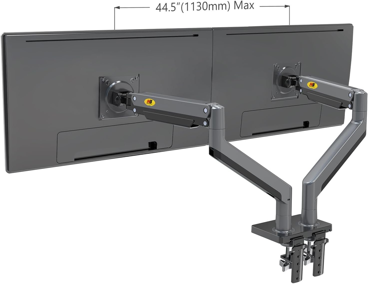 Dual Monitor, 22”-32”, Arm Ultra Wide Full Motion Swivel Mount with Gas Spring, Load Capacity from 2 to 15 Kg Each Height Adjustable Stand G35 - Image 2