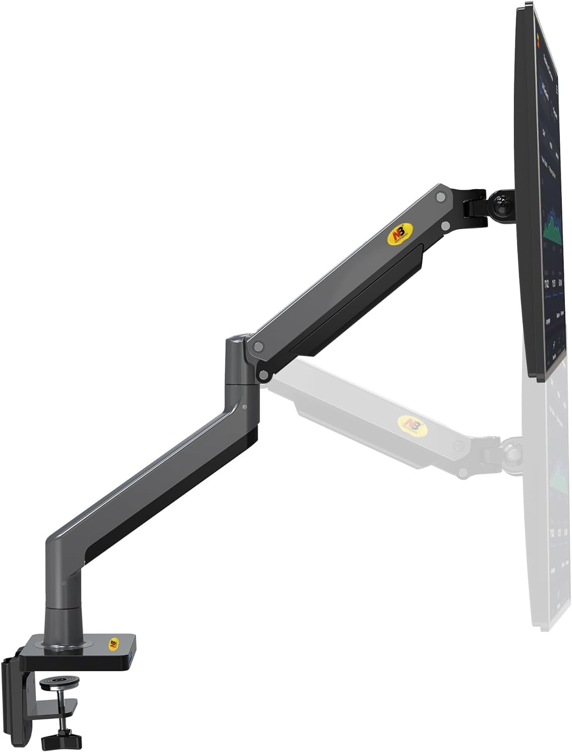 Dual Monitor, 22”-32”, Arm Ultra Wide Full Motion Swivel Mount with Gas Spring, Load Capacity from 2 to 15 Kg Each Height Adjustable Stand G35 - Image 3