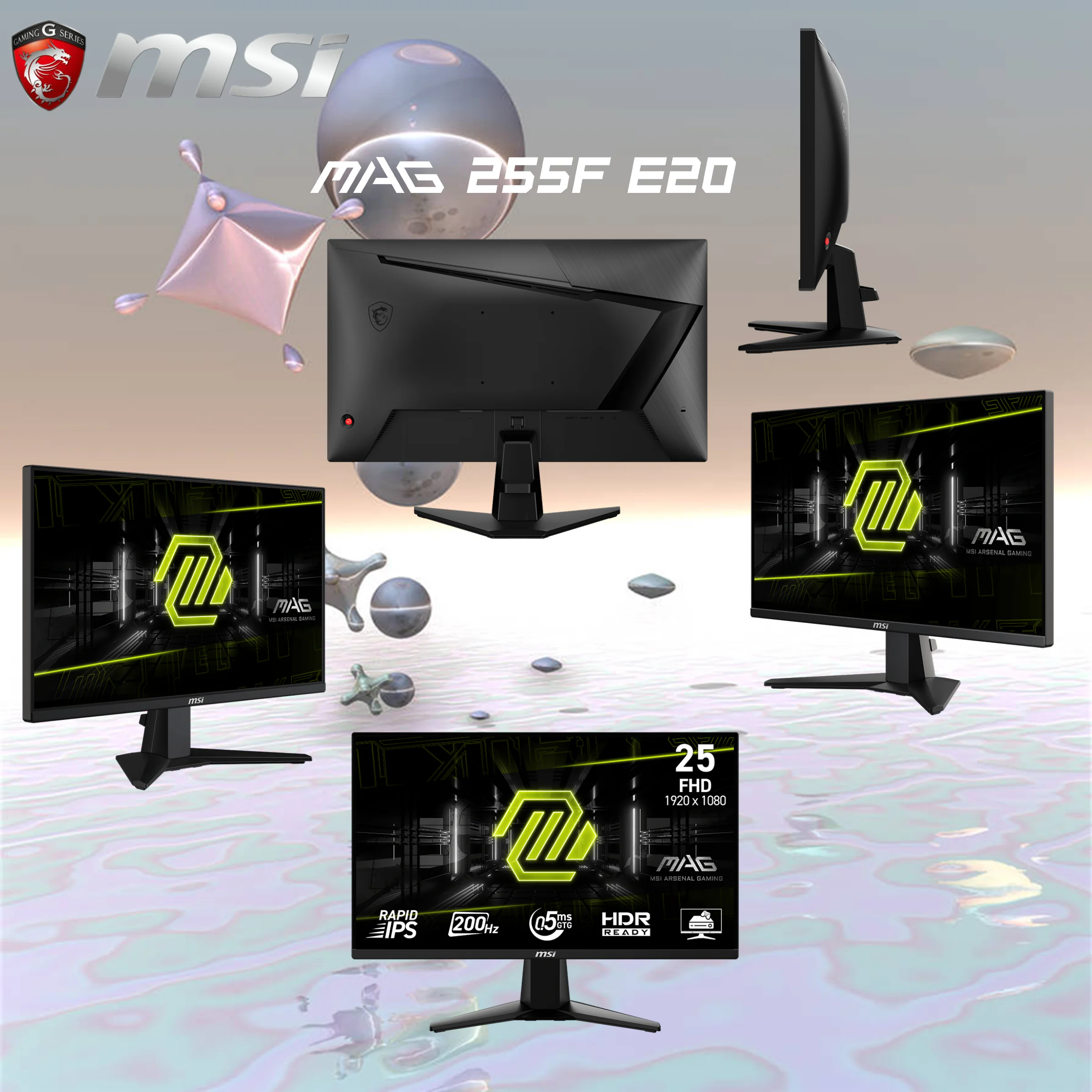 MSI MAG 255F E20 24.5″ FHD Gaming Monitor With 200Hz Rapid IPS, 0.5ms Response, HDR Ready, Adaptive Sync, HDMI 2.0b, DisplayPort, Anti-Flicker, Tilt Stand, VESA Mount | Metallic Black - Image 13