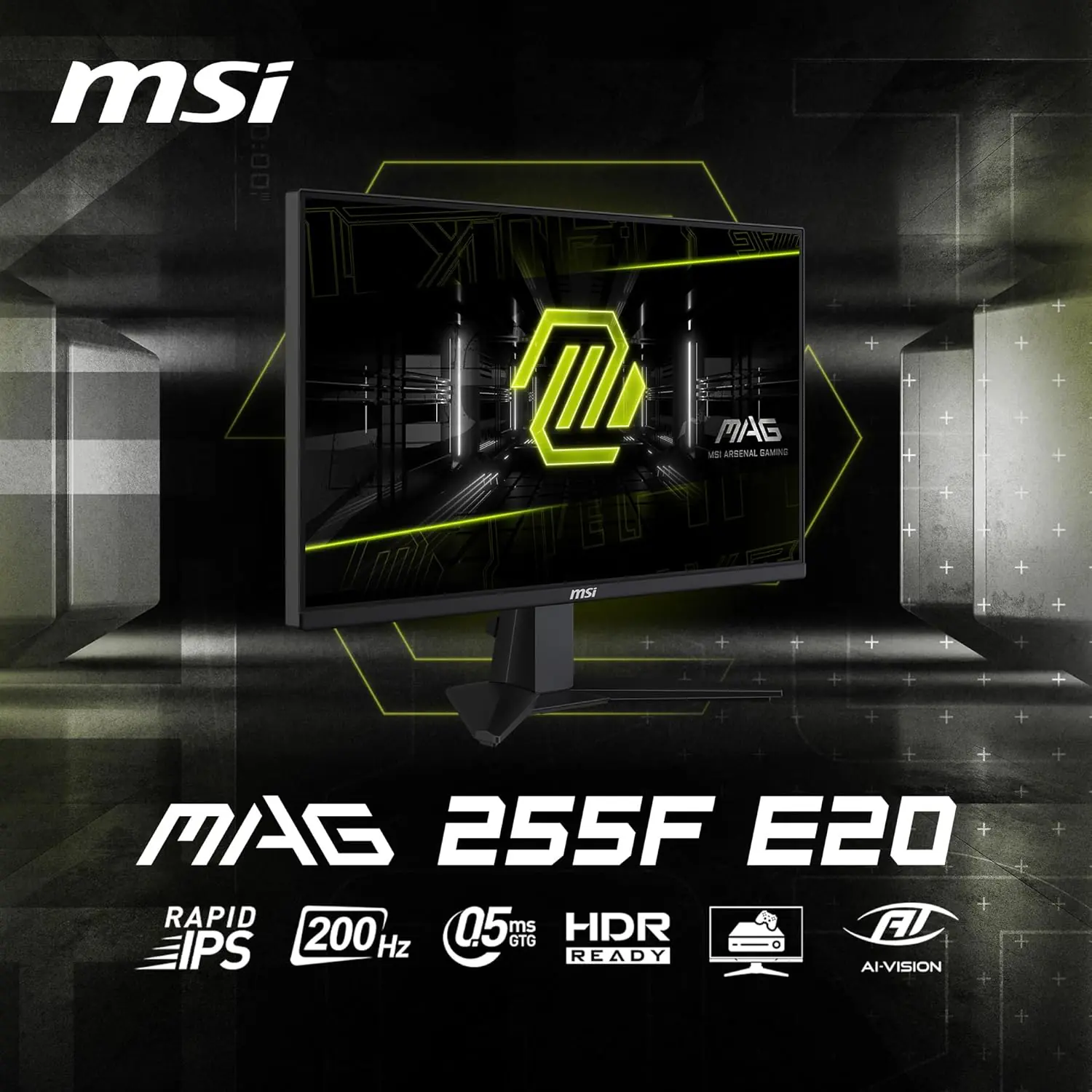 MSI MAG 255F E20 24.5″ FHD Gaming Monitor With 200Hz Rapid IPS, 0.5ms Response, HDR Ready, Adaptive Sync, HDMI 2.0b, DisplayPort, Anti-Flicker, Tilt Stand, VESA Mount | Metallic Black - Image 17