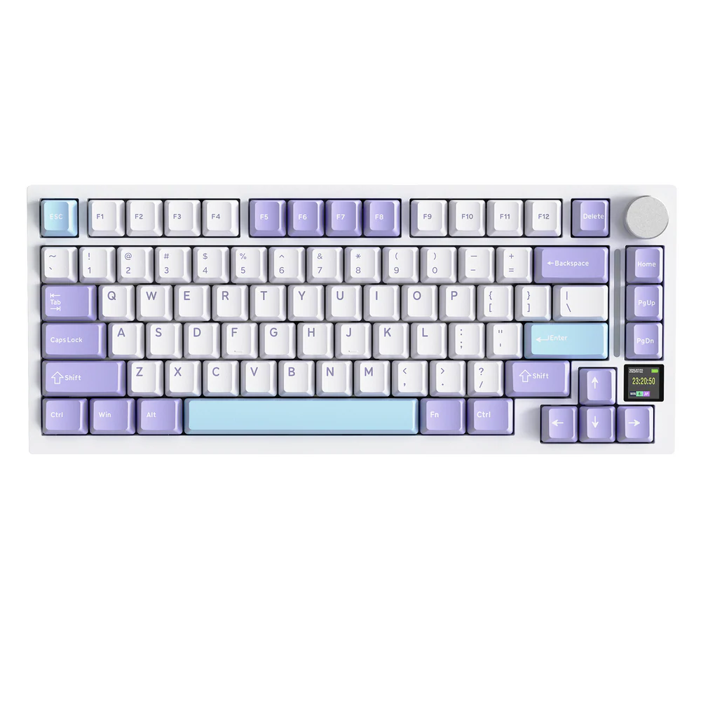 ATTACK SHARK X820 Ultra 75% Tri-Mode Gasket Mechanical Keyboard With Smart TFT Display, Metal Knob, Hot-Swappable Linear “GIFT” Switches, 4000mAh Battery, And RGB Backlight | Star White - Image 10
