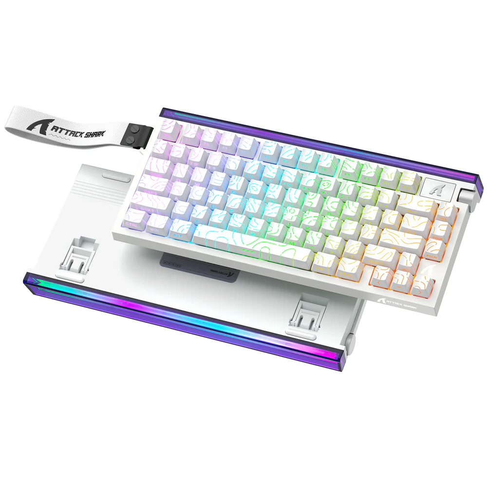 ATTACK SHARK R85 HE 75% Wired Magnetic Keyboard With 8000Hz Polling Rate, 0.005mm Rapid Trigger Accuracy, Custom RGB Lightbox, Multimedia Knob, And 5-Layer Sound System | White Contour - Image 2