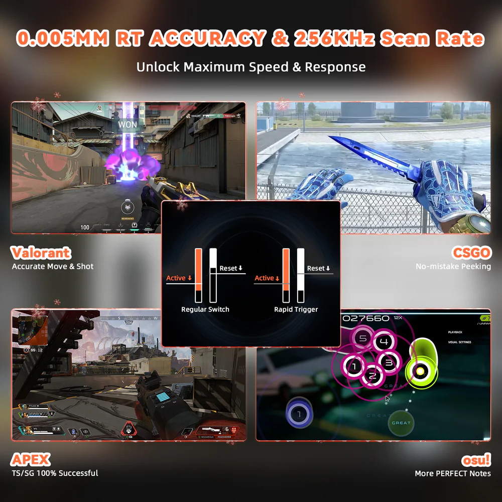 ATTACK SHARK R82 HE 75% Wired Magnetic Gaming Keyboard With 8000Hz Polling Rate, 0.005mm Rapid Trigger Accuracy, 256KHz Scan Rate, 5-Layer Sound Damping, And RGB Backlight | BLACK - Image 3